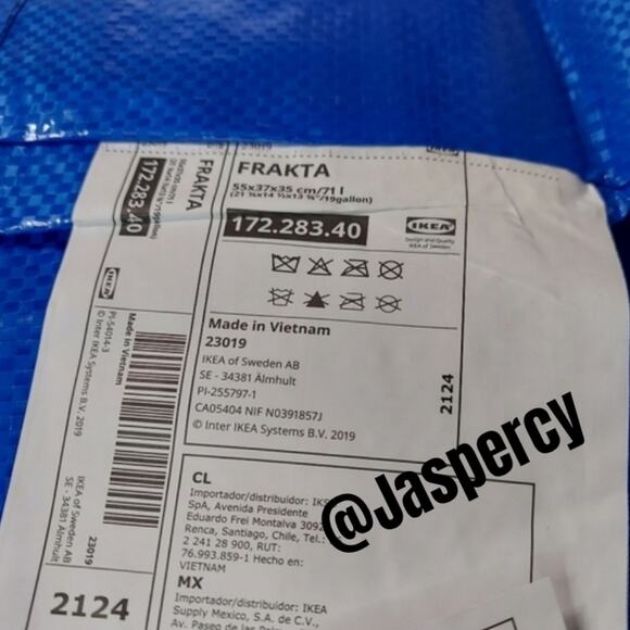 IKEA FRAKTA 5 Large Blue Reusable Shopping Bag Laundry 19 Gal Tote Bag Storage - Picture 6 of 9